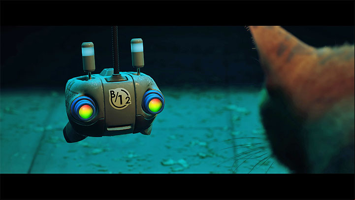 From the cut-scene, you will learn that B-12's consciousness was dowloaded correctly and the drone is operating - it will be your companion for the rest of the game - Stray: The puzzle with B-12s body - The Flat - Puzzles - Stray Guide, Walkthrough