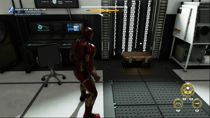 When you get to the crossroads, walk through the one side of the corridor and then use the other side - Marvels Avengers: Alone against AIM, walkthrough - Eastern seaboard - Marvels Avengers Guide