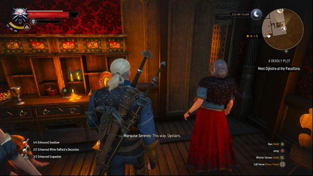 Talk to the owner, she will lead you to the meeting - The Witcher 3 Wild Hunt: Side quests, Free City of Novigrad - walkthrough - Free City of Novigrad - The Witcher 3 Wild Hunt Guide