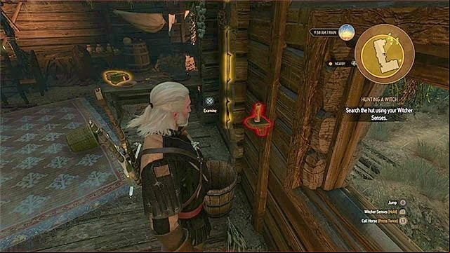 Various colors in witcher senses mode symbolize interactive items (yellow color) and items that can be investigated (red color) - The Witcher 3 Wild Hunt: Basic information about exploration - Exploring the game world - The Witcher 3 Wild Hunt Guide