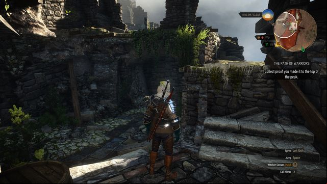 Further part of the road is behind the destroyed stairs. - The Witcher 3 Wild Hunt: Side quests in An Skellig - list, walkthrough - An Skellig - The Witcher 3 Wild Hunt Guide