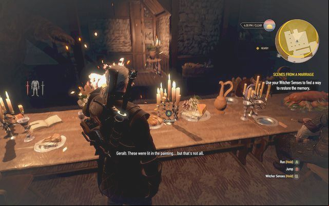 Light the candles on the table, but only two of them - Scenes From a Marriage - Main quests - The Witcher 3 Wild Hunt Guide