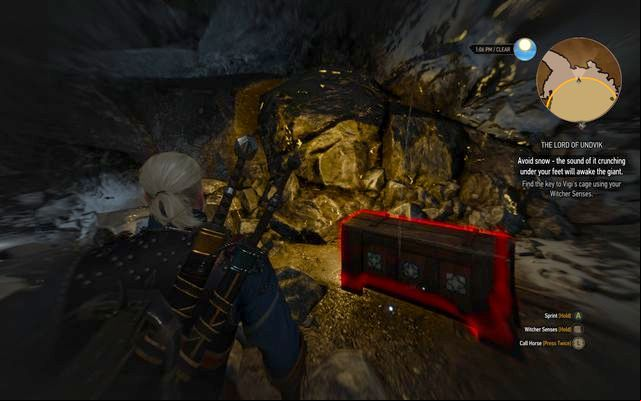 The drawer in giants cave with the key to the cage - The Witcher 3 Wild Hunt: Side quests in Kaer Trolde - list, walkthrough - Kaer Trolde - The Witcher 3 Wild Hunt Guide