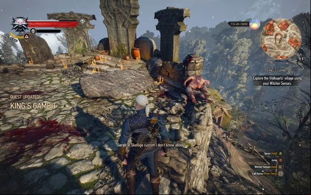 Examine the shrines at the rock - The Witcher 3 Wild Hunt: Side quests in Kaer Trolde - list, walkthrough - Kaer Trolde - The Witcher 3 Wild Hunt Guide