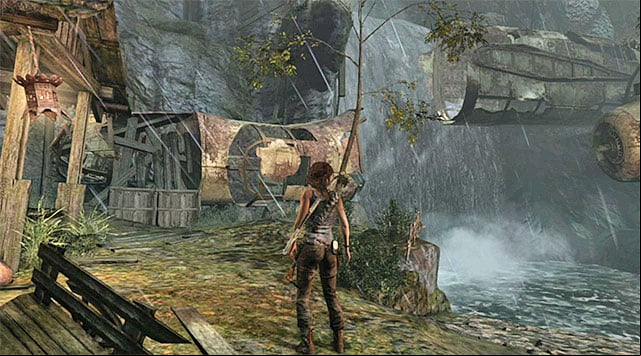 Continue moving north until you reach the foot of a cliff - Find Roths Pack | 8: Cry for Help Walkthrough - 8: Cry for Help | Walkthrough - Tomb Raider Game Guide