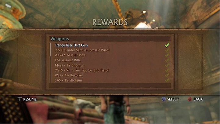 Other useful cheats can be found in the Weapons menu - Uncharted 2 Guide