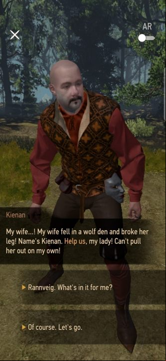 When you reach the point marked on the map, you will meet Kienan - The Witcher Monster Slayer: To The Rescue - walkthrough - Transition description - Witcher Monster Slayer Guide