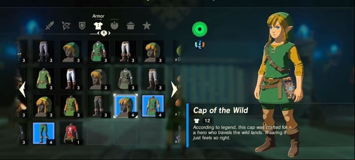 To get this set, you need to go through all 60 temples in the game - All item sets in the Zelda Breath of the Wild game - Gameplay Basics - The Legend of Zelda Breath of the Wild Guide