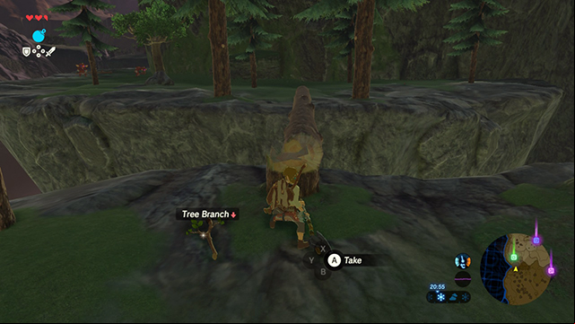 Cut down the tree to create a footbridge - The Isolated Plateau | Zelda Breath of the Wild walkthrough - Main quests - The Legend of Zelda Breath of the Wild Guide